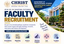 Faculty Recruitment 2026 at CHRIST (Deemed to be University), Bengaluru
