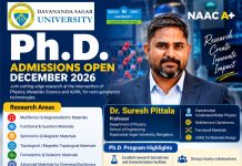 Ph.D. Admissions December 2026 at Dayananda Sagar University, Bengaluru