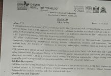 MBA Faculty Recruitment 2026 at Chennai Institute of Technology, Chennai