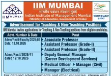 Business School Faculty Jobs 2026 at Indian Institute of Management Mumbai, Mumbai