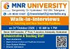 Academic and Non-Academic Job Openings at MNR University, Sangareddy (Walk-in on 31st Oct 2026)