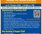 Academic and Non-Academic Job Openings at MNR University, Sangareddy (Walk-in on 31st Oct 2026)