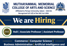 Academic Recruitment at Muthayammal Memorial College of Arts and Science, Namakkal