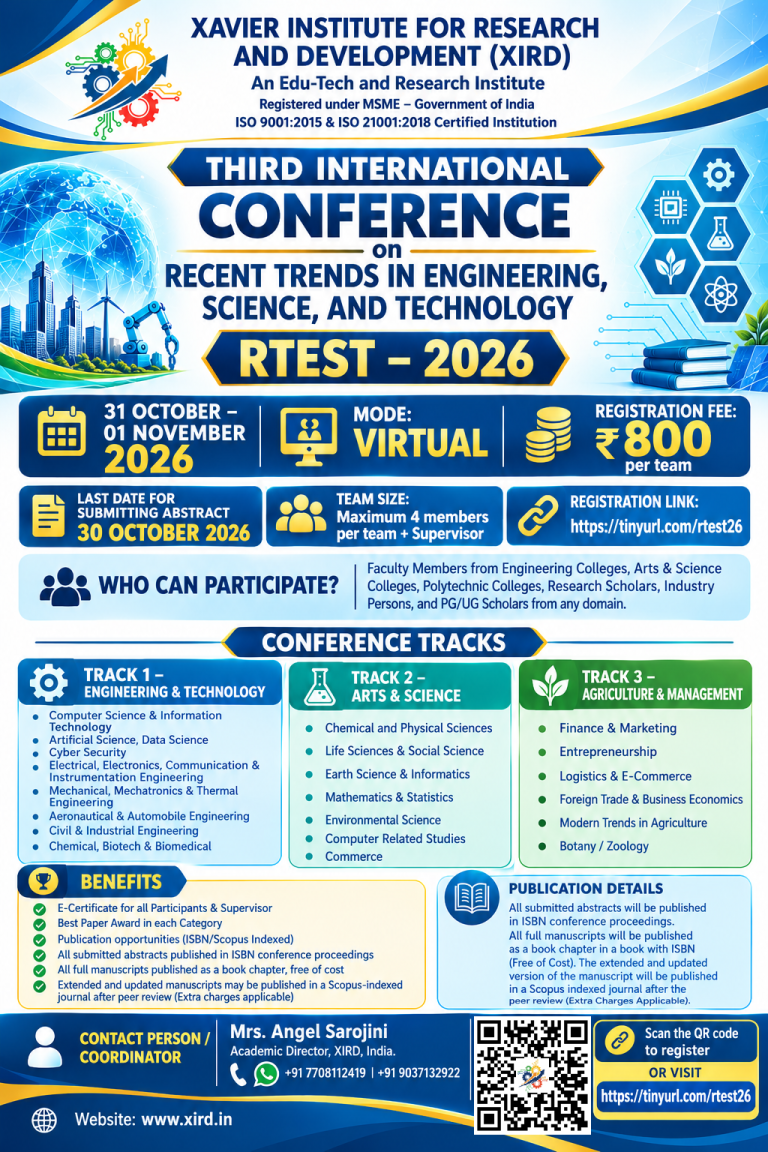 3rd International Conference on Recent Trends in Engineering, Science ...