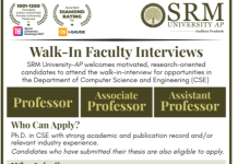 SRM University-AP wanted Professor/ Associate Professor/ Assistant Professor