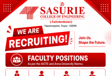Academic Recruitment at Sasurie College of Engineering, Tiruppur