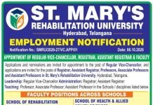 St. Mary’s Rehabilitation University Hyderabad, Telangana wanted Teaching and Non-Teaching Faculty