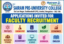 Faculty Jobs at Sri Sairam Pre-University College, Bengaluru